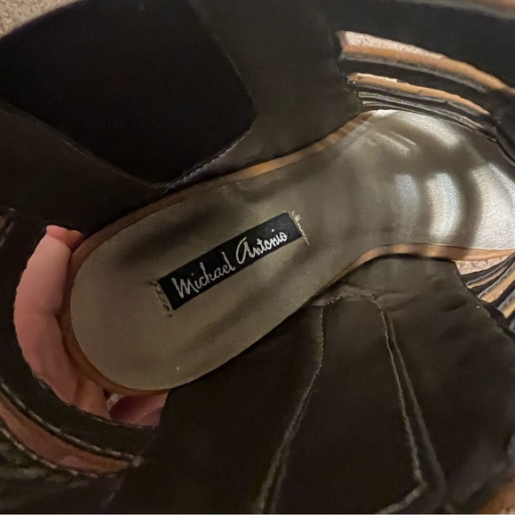 Michael Antonio Brown Caged Gladiator Open Toe Chunky Heel Sandal Size 6,5 - Picture 8 of 9